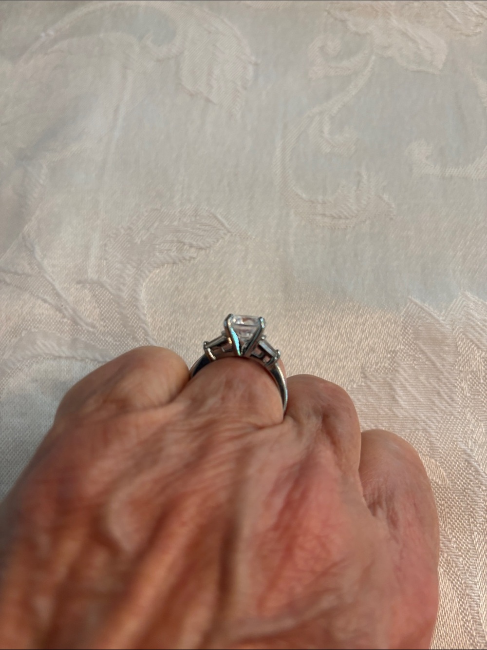 Classic Solitaire Round-Cut Engagement Ring in Silver-tone - Picture 2 of 2